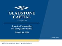 Gladstone Capital Investor Presentation – March 31, 2026