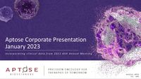 Aptose Corporate Presentation January 2023