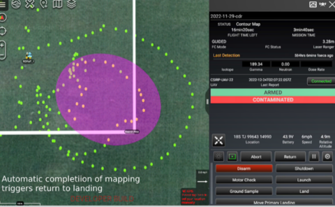 Soldiers can use Draper’s sUAV to detect and map hazards in a remote location on a handheld device running a mapping software called the Tactical Assault Kit. Shown here is a TAK screen with a map of CBRN hazards. Credit: Draper