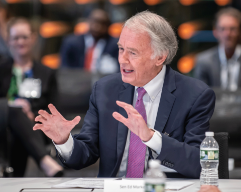 U.S. Senator Edward J. Markey attends a discussion led by Draper’s leadership team on July 8 in Cambridge, Mass. The discussion focused on recent developments in science, technology and engineering in support of national security. Credit: Draper.