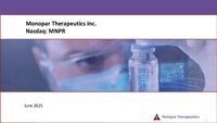 Monopar Therapeutics Inc. Investor Presentation