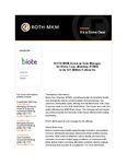 ROTH MKM Acted as Sole Manager for Biote Corp. (Nasdaq: BTMD) in its $31 Million Follow-On