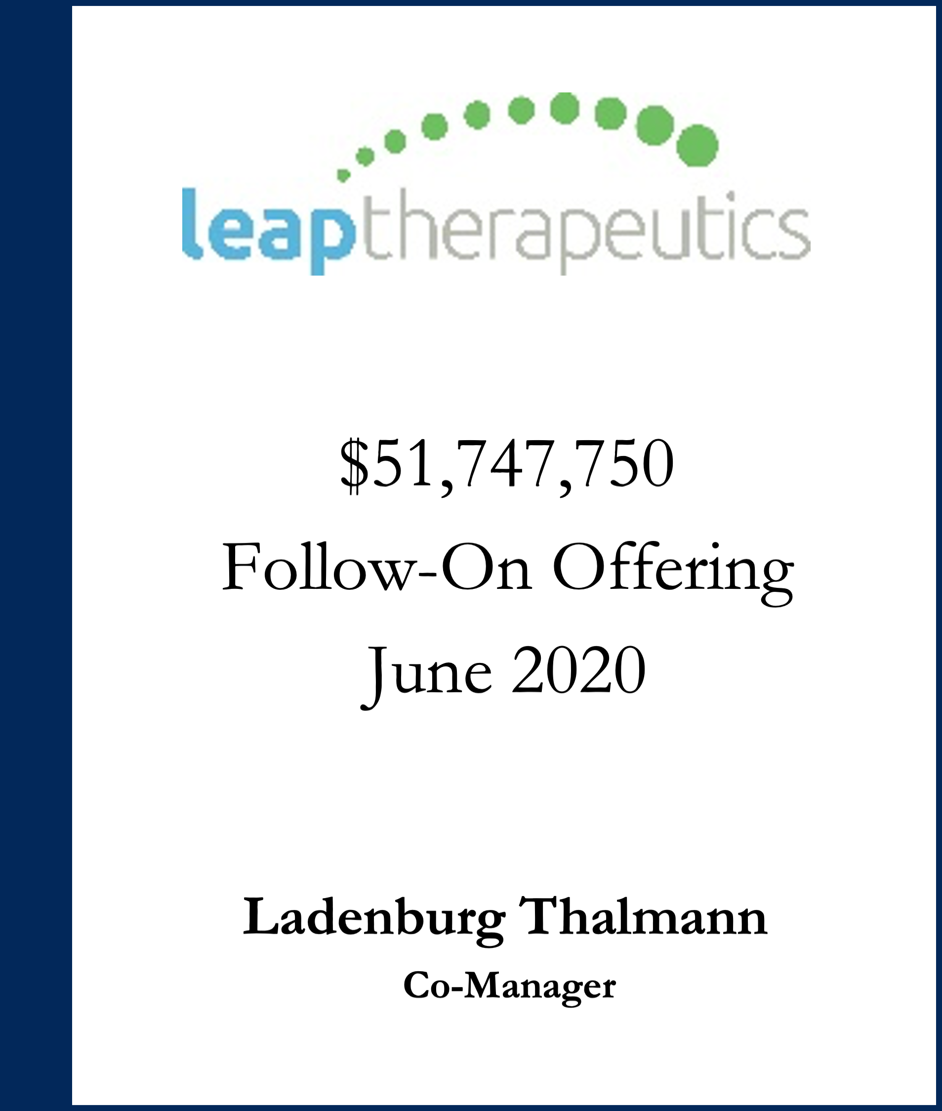 2020 Transactions :: Ladenburg Thalmann Financial Services Inc.