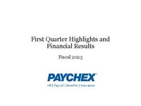 First Quarter 2023 Investor Presentation