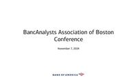 Bank of America at BancAnalysts Association of Boston Conference