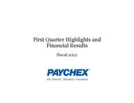 First Quarter 2022 Investor Presentation
