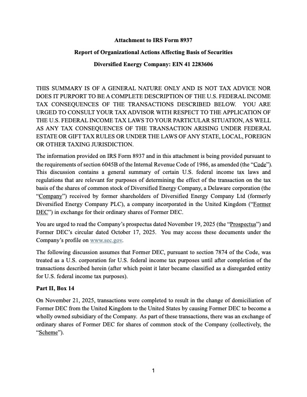 PDF image of Report of Organizational Actions Affecting Basis of Securities document