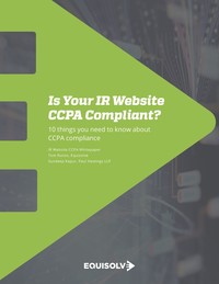 IR Website CCPA Compliance