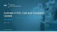 Actimab-A KOL Event and Company Update