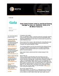 Roth Capital Partners acted as Joint Book-Running Manager for Gaia, Inc. (NASDAQ: GAIA) in its $8 Million Follow-On