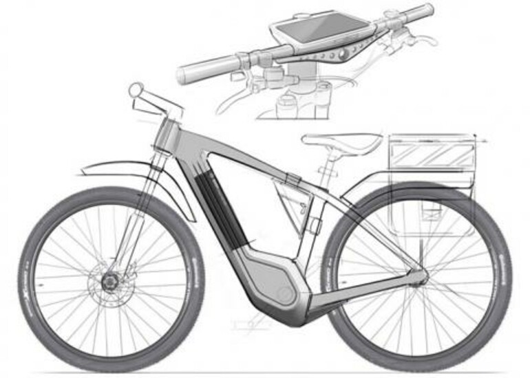 Sketch of a high-tech police bike 
