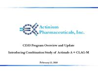 CD33 Program Expansion: Actimab-A + CLAG-M Conference Call PDF