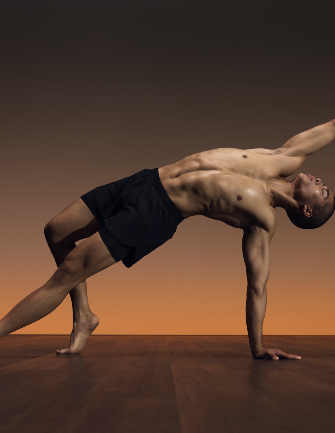 Man performing yoga position