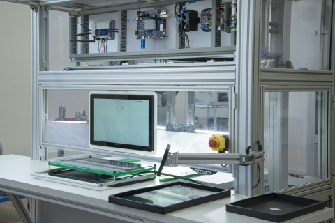 An artificial intelligence-enabled visual inspection machine, powered by Intel Movidius vision processing unit, at EXOR’s smart factory in Verona, Italy. (Credit: EXOR)