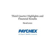 Third Quarter 2022 Investor Presentation