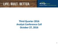 3rd Quarter 2016 Conference Call - Slides