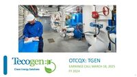 Tecogen FY 2024 Presentation