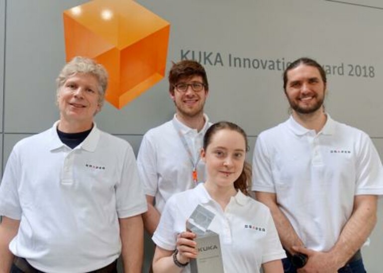 Draper team wins KUKA Innovation Award 2018 for ergonomic human-robot collaboration framework.