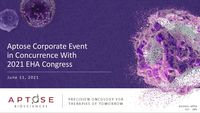 Aptose Corporate Update at EHA 2021