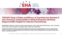 EHA 2025 - TUSCANY Study of Safety and Efficacy of Tuspetinib plus Standard of Care Venetoclax and Azacitidine in Study Participants with Newly Diagnosed AML Ineligible for Induction Chemotherapy