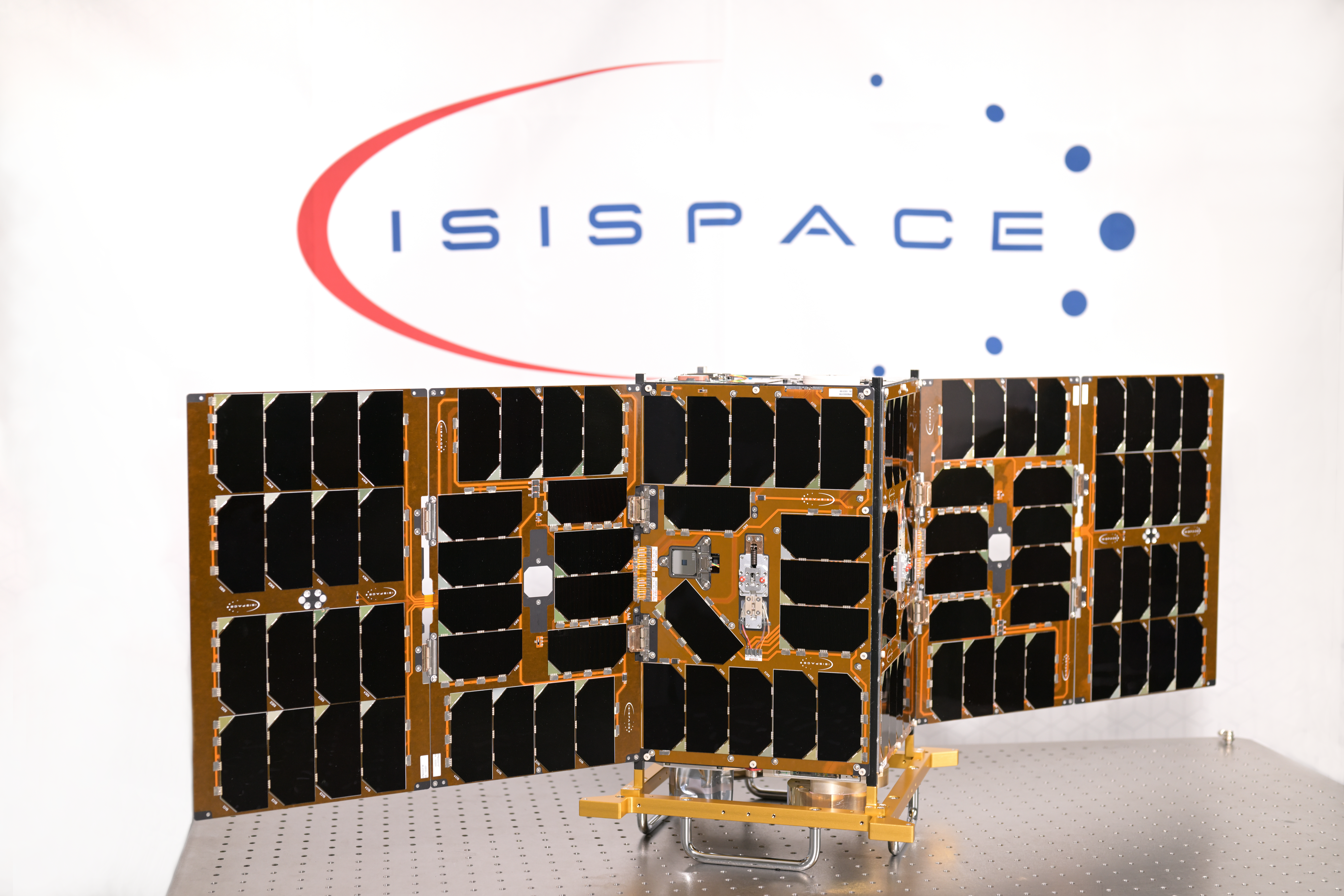 Image of the GRITSS satellite with solar panels extended