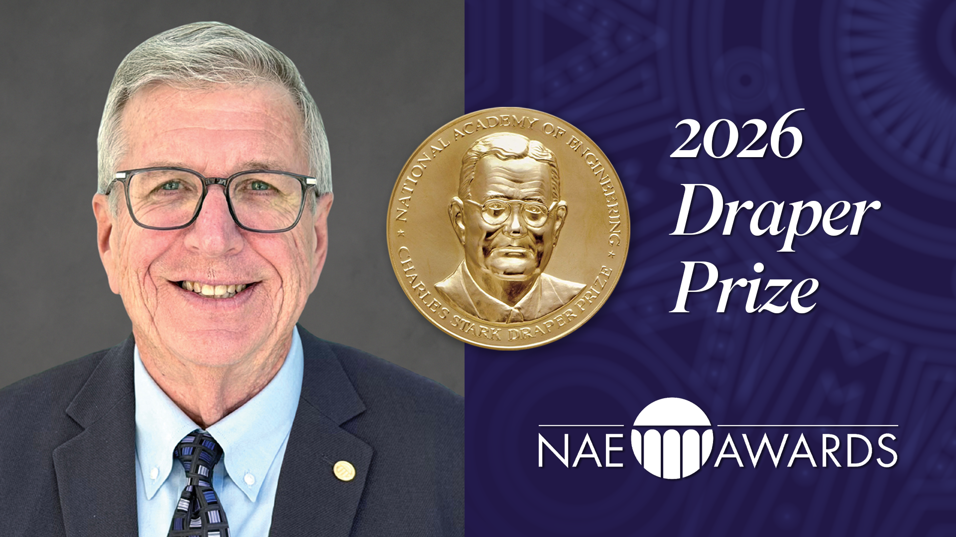 Eric R. Fossum, Ph.D., a pioneering semiconductor device physicist and engineer, is the recipient of the 2026 Charles Stark Draper Prize for Engineering.