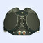 A high-tech electronic device with multiple circular components and connectors on a light background.