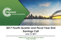  Q4 FY2017 Capstone Turbine Corporation Earnings Presentation