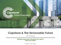 alphaDIRECT Virtual Conference Series, on “Capstone and The Renewable Future,” Featuring James “Jim” Crouse, Capstone’s Chief Revenue Officer