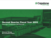 Q2 FY2022 Capstone Turbine Corporation Earnings Presentation