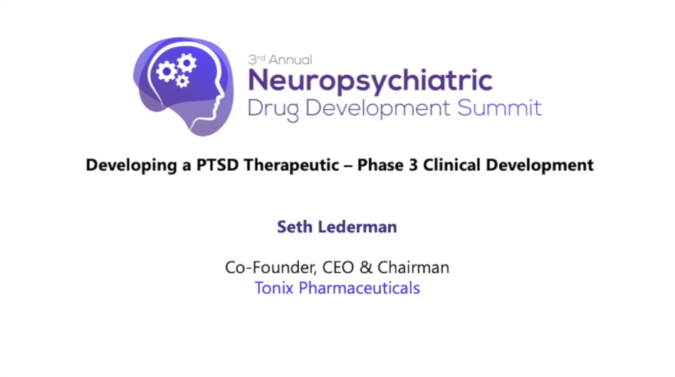 Developing a PTSD Therapeutic - Phase 3 Clinical Development