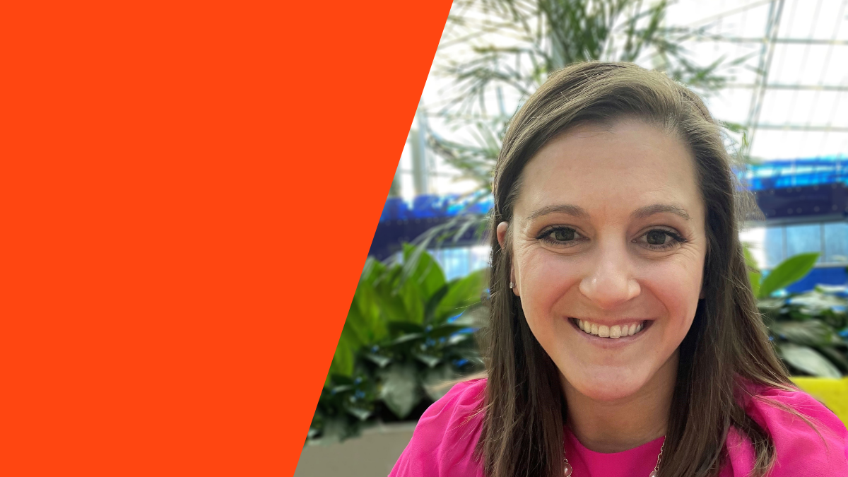 Colleen Anderson, Associate Director of Tailored Microelectronic Systems  in a pink shirt