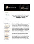 ROTH MKM Acted as Sole Placement Agent for Tenax Therapeutics, Inc. (Nasdaq: TENX) in its $9 Million Follow-On