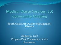 SCAQMD Presentation to Paramount Community Meeting on August 9, 2017
