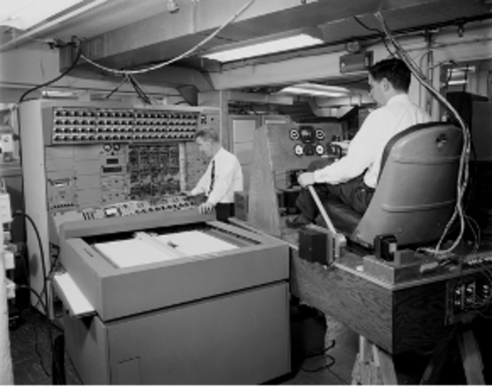 Engineers working on early computer simulations crucial to Apollo missions' success.