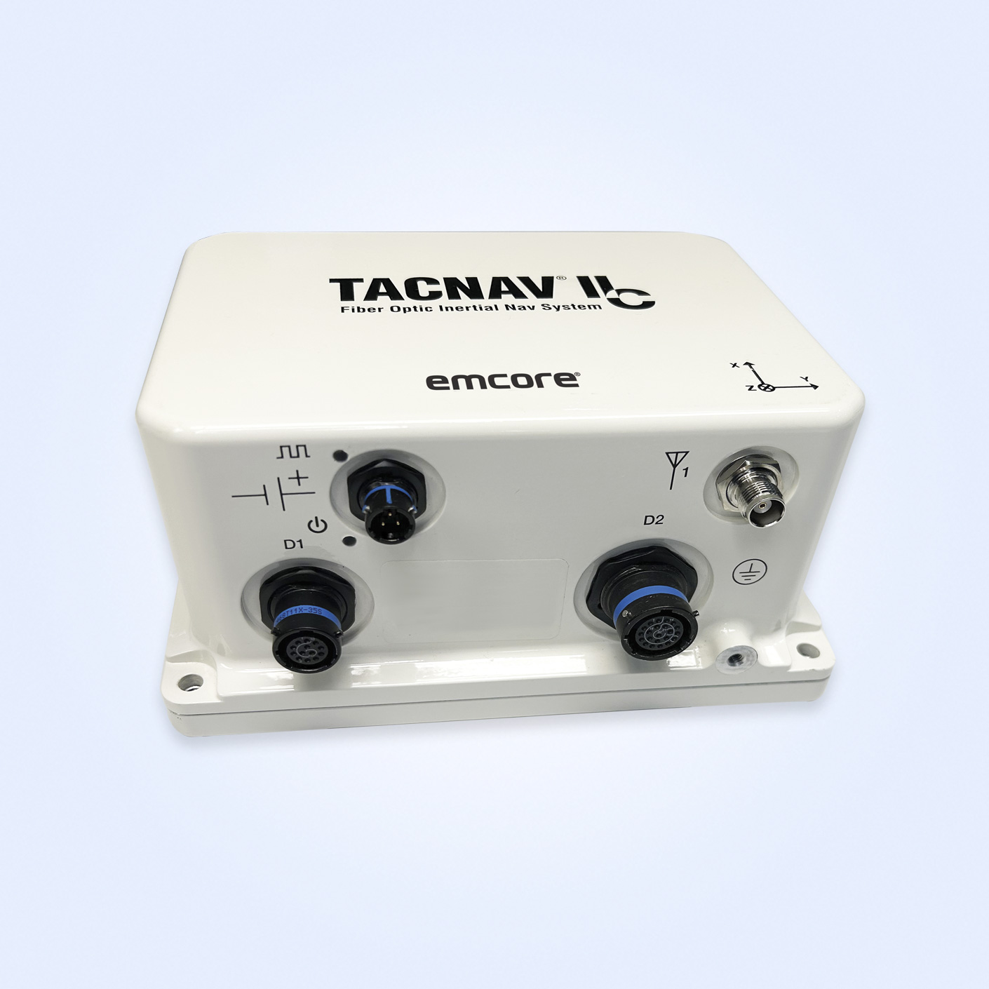 TACNAV IIc Fiber Optic Inertial Navigation System by Emcore, featuring multiple connection ports.