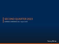 Second Quarter 2023 Earnings Conference Call Presentation