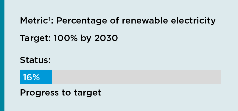 AGP Status: 20% progress towards 100% renewable electricity by 2030