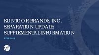 KONTOOR BRANDS, INC. SEPARATION UPDATE: SUPPLEMENTAL INFORMATION