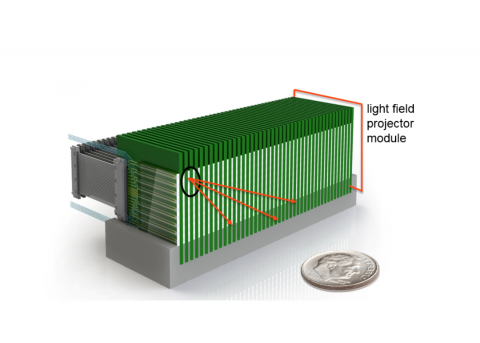 Draper is reinventing the technologies behind 3D displays so that images are sharper and have more depth, a benefit to potential viewers, including soldiers, doctors and moviegoers. Shown here is a rendering.