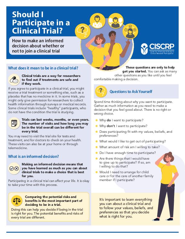 Should I Participate in a Clinical Trial?