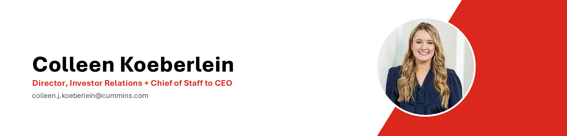 Colleen Koeberlein, Director, Investor Relations + Chief of Staff to CEO