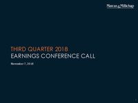 Third Quarter 2018 Earnings Conference Call Presentation