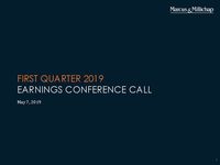 First Quarter 2019 Earnings Conference Call Presentation