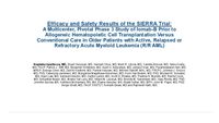 Efficacy and Safety Results of the Phase 3 SIERRA Trial of Iomab-B: 2023 TCT Tandem Meetings Late-Breaker Presentation