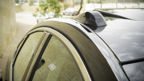 The Intel Mobileye autonomous car is equipped with 12 cameras to create a comprehensive end-to-end solution. Intel and Mobileye, an Intel Company, announced on May 17, 2018 that they are testing the first cars in a 100-car autonomous vehicle fleet on the streets of Jerusalem to demonstrate Intel's approach to making safe autonomous driving a reality. (Credit: Intel Corporation)