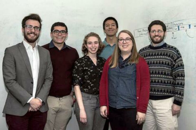 Caroline Harriot and Zahar Prasov mentoring a Tufts University capstone undergrad team.