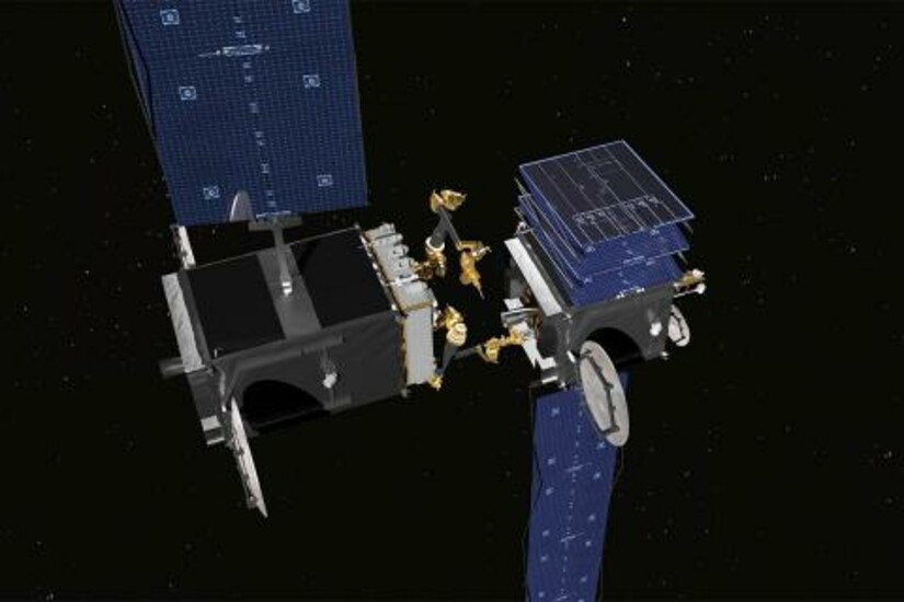 DARPA’s RSGS Robotic Servicing Vehicle uses Draper technology to repair a satellite on-orbit.