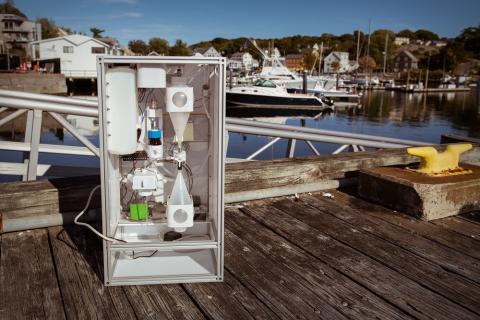 Draper is developing an underwater microplastic sensing system with the EPA. Pictured is a first generation of the sensor system that was used to sample water to measure microplastics in the Northwest Hawaiian Islands in 2018. Credit: Draper