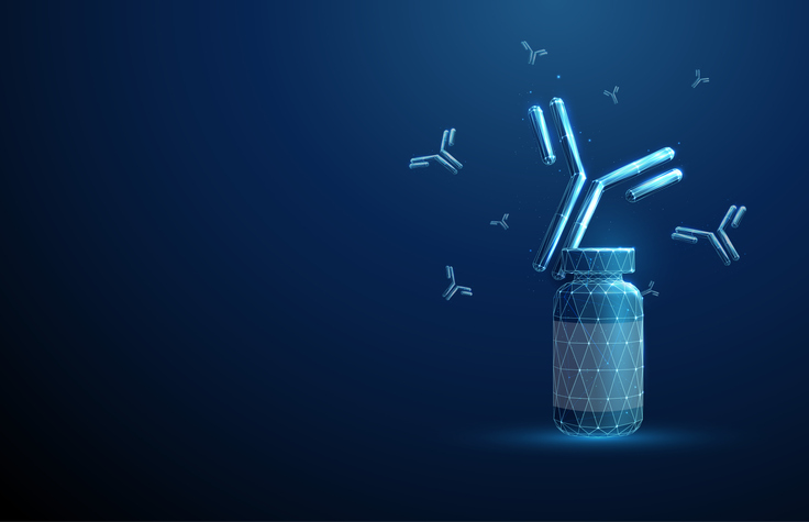 image of biologics cells and vaccine bottle